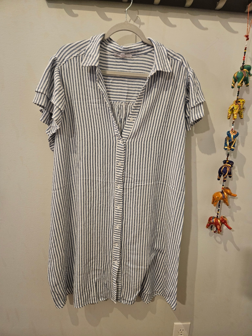 Jane and Delancey Blue and White Striped Mini Dress